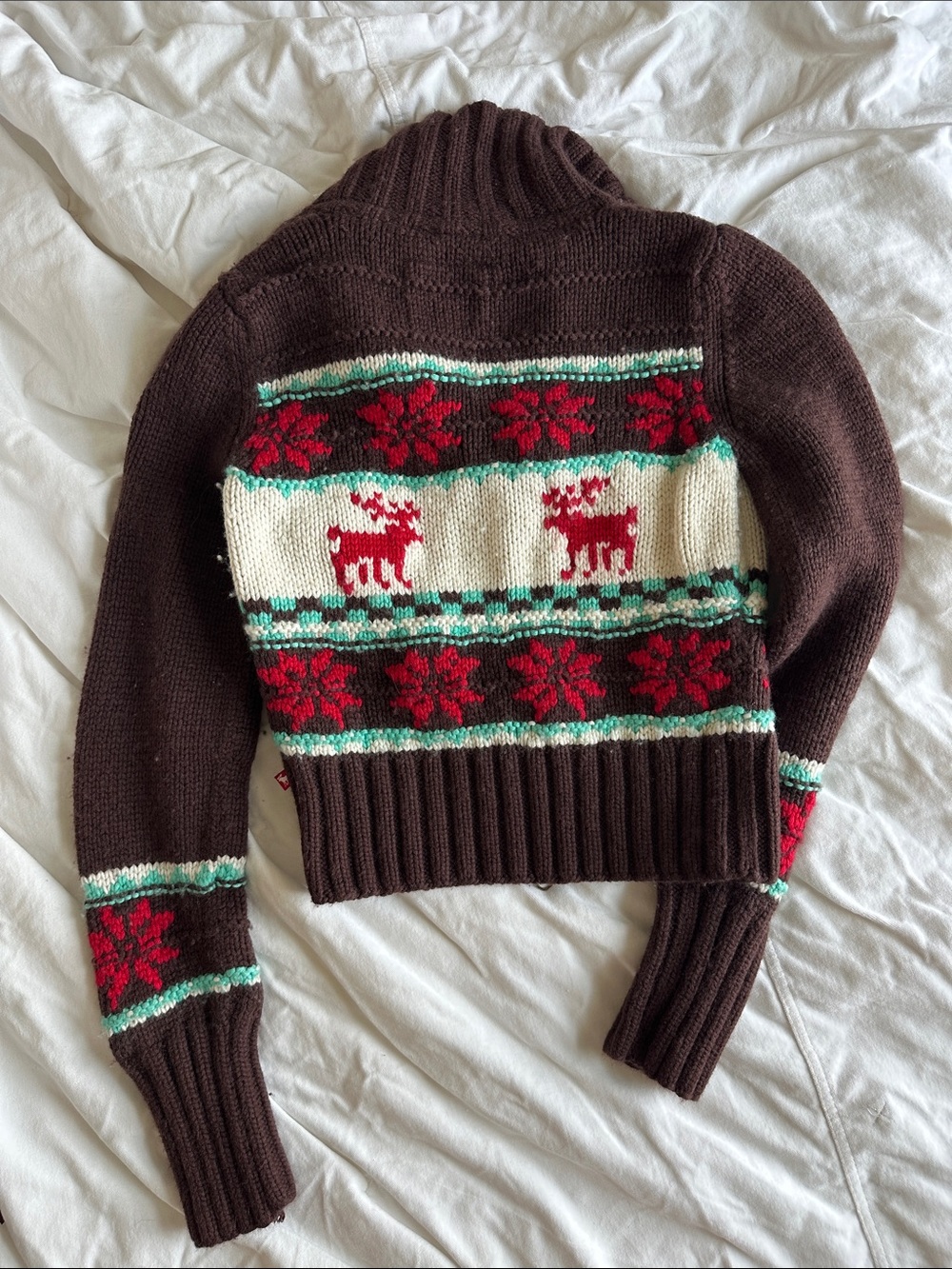Abercrombie Vintage Fair Isle Reindeer Sweater - Women's Cozy Knit